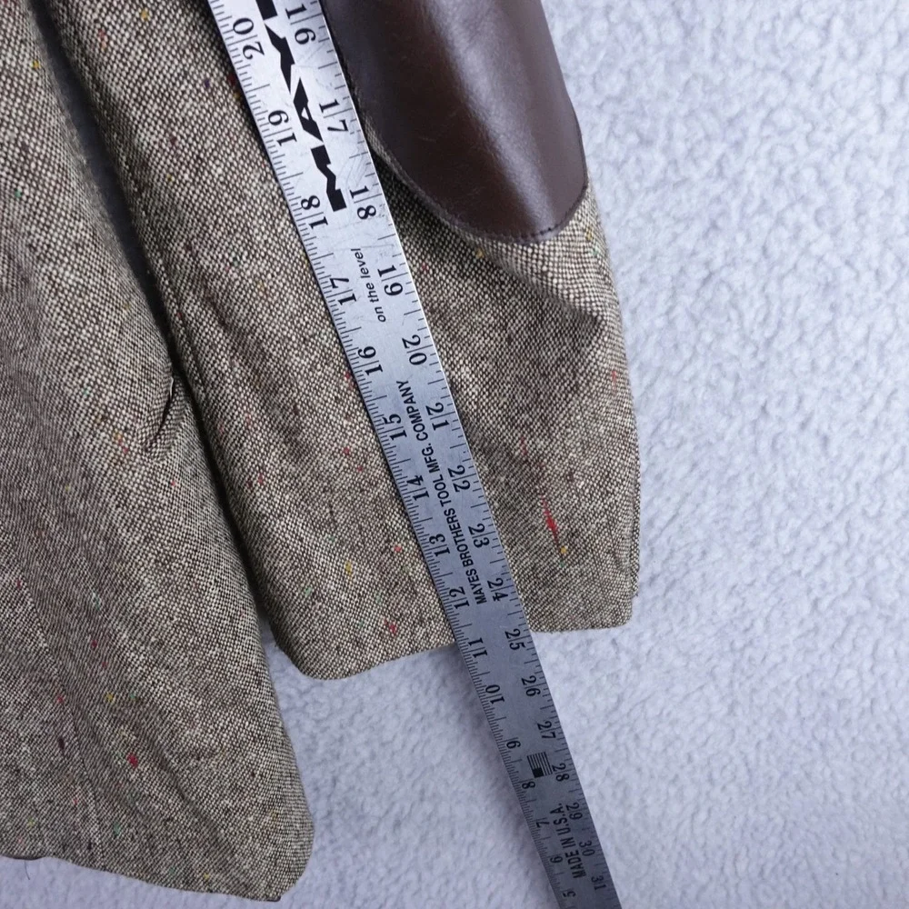 Alamo Moda Hombre Mens 42R Western Tweed‎ Blazer Brown Faux Leather Yoke Elbows